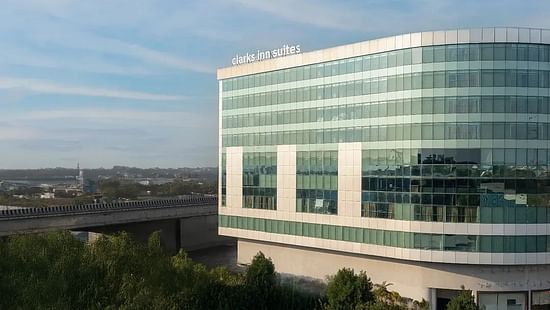Rise to panoramic cityscapes at Clarks Inn Suites, Hyderabad—where every morning begins with a view to remember![ Clarks Inn Suites, best accommodations in Hyderabad, Clarks Hotels, Stays in Hyderabad, Business sta